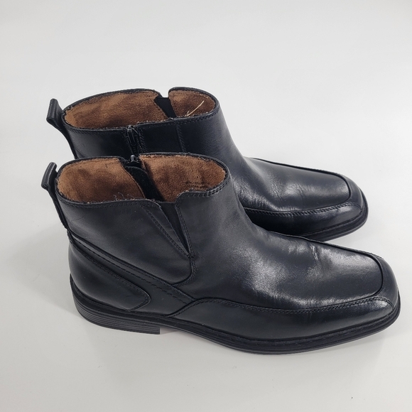 Men Florsheim Black Midtown Plain toe zipper Boots Size 10 - Picture 3 of 8